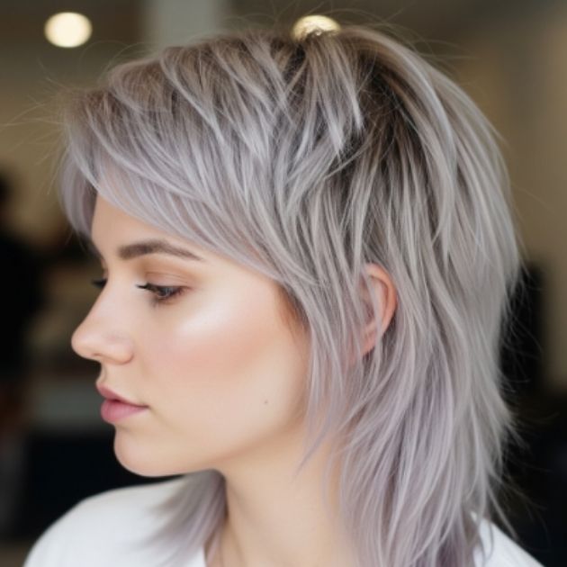 Ash Blonde Mullet with Subtle Cool Undertones
