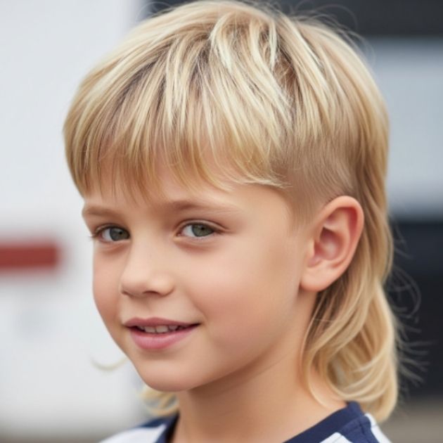 Blonde Mullet Boy Cut for Youthful Shape