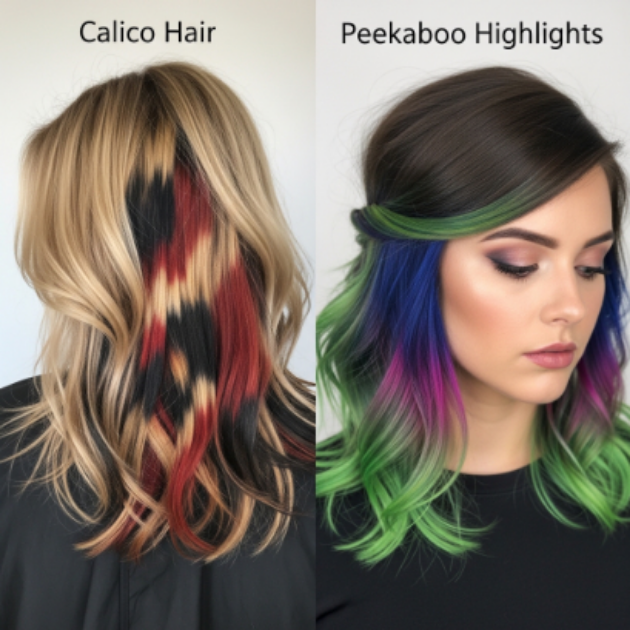 Calico Hair vs. Peekaboo Highlights