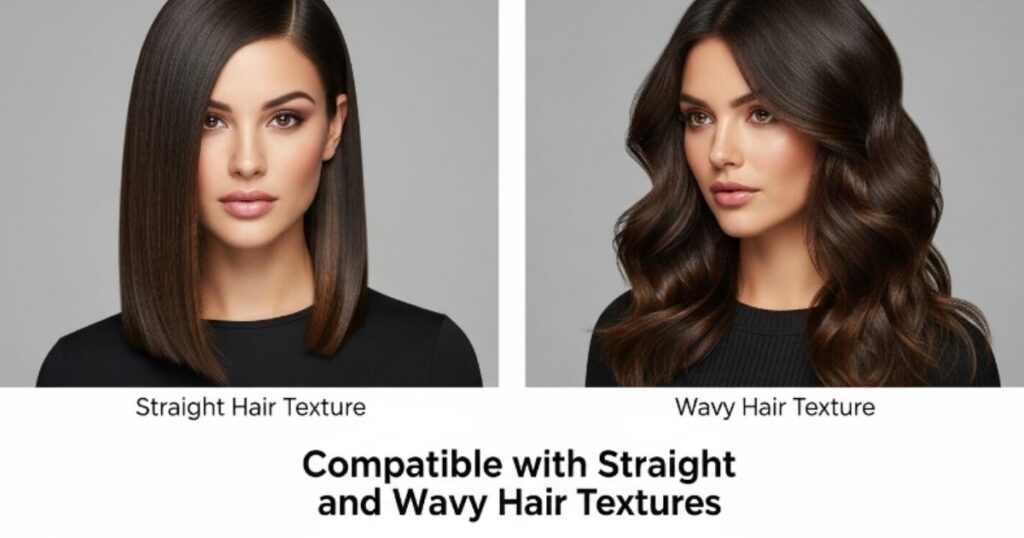  Compatible with Straight and Wavy Hair Textures