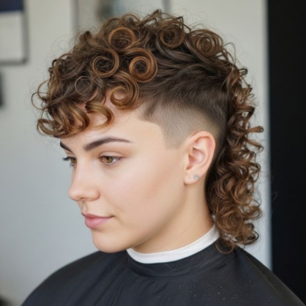 Curly Modern Mullet