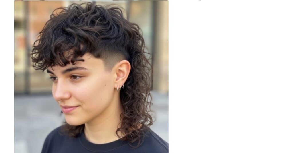 Curly Taper Mullet with Fringe