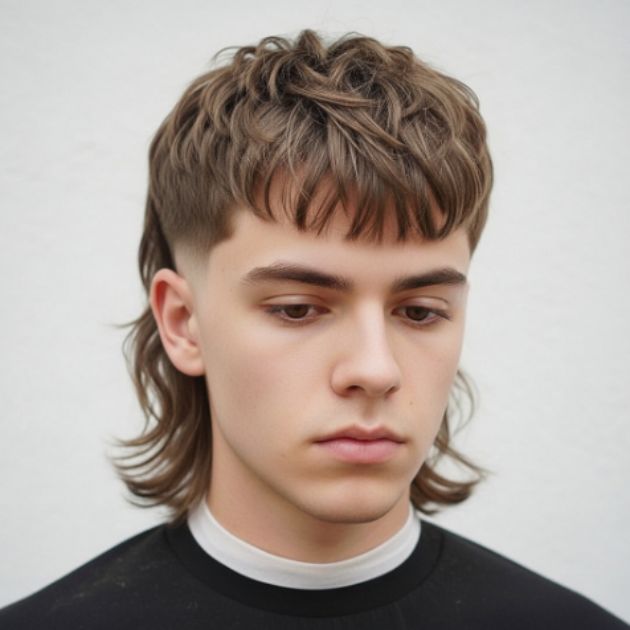 Low Fade Fluffy Mullet