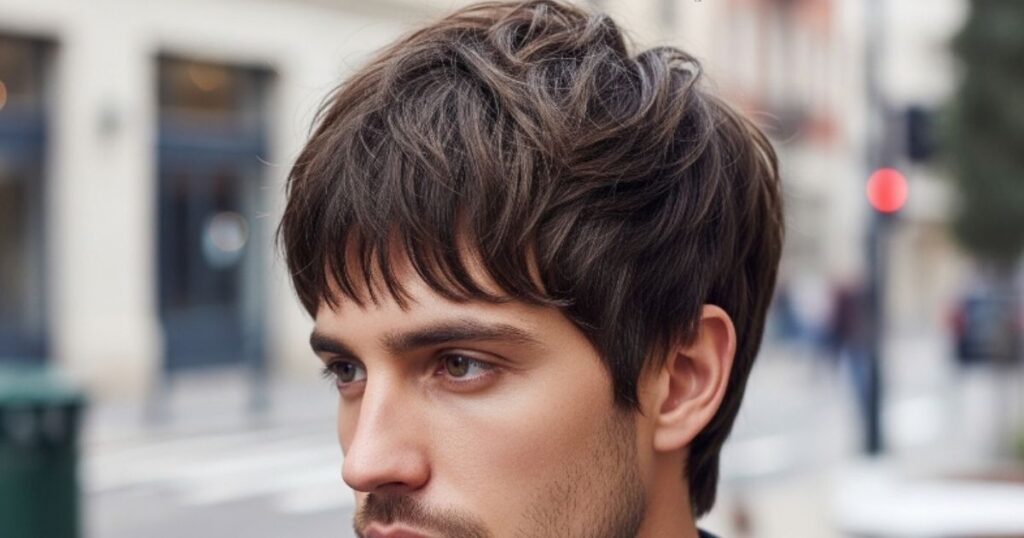Modern Shaggy Fringe Hair Men