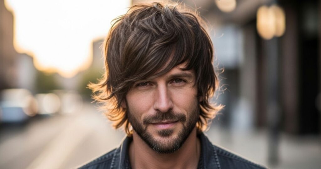 Razor Cut Shaggy Hair Men