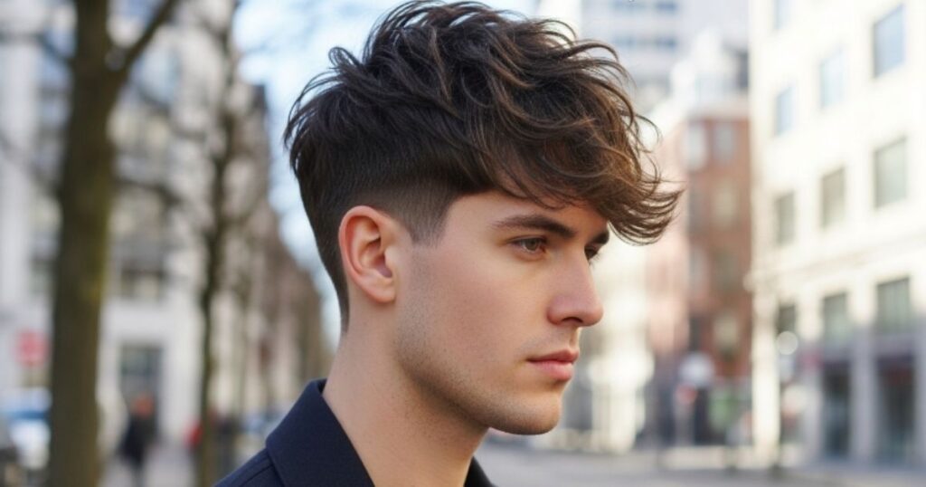 Tapered Shaggy Hair Men Cut