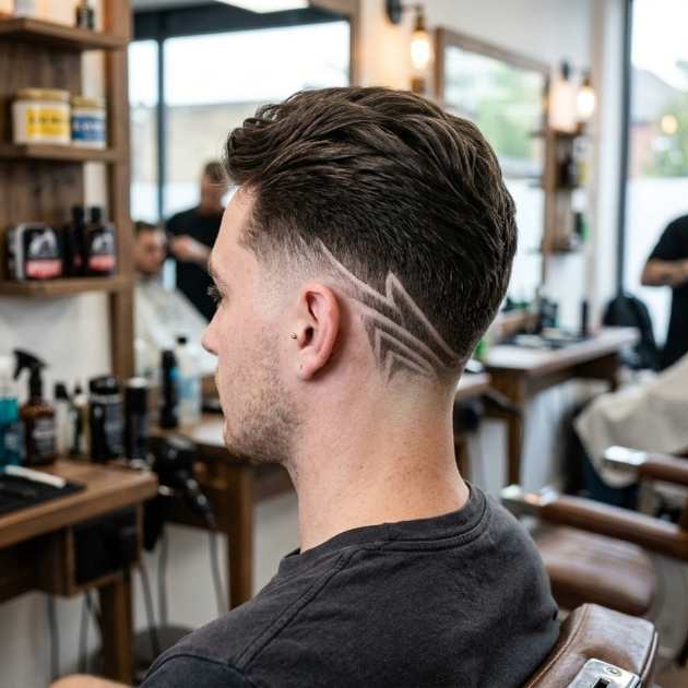 Behind the Ear Burst Fade Desig