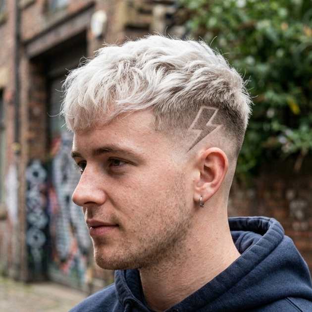 Burst Fade Lightning Bolt Design