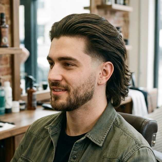 Classic Long Hair Low Taper Fade