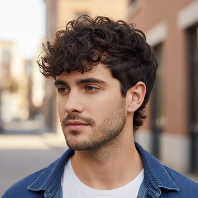 Curly Shag Haircut for Men