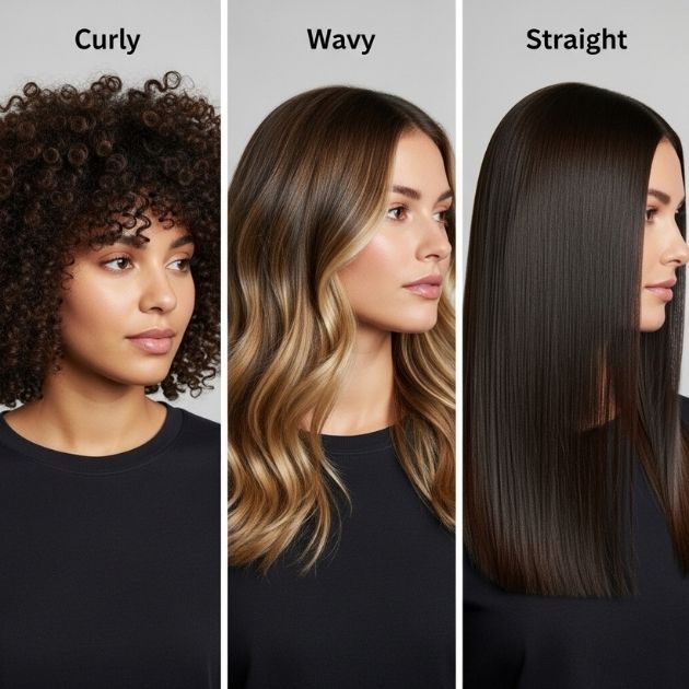 Curly, Wavy, Straight Examples