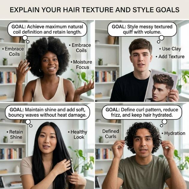 Explain Your Hair Texture and Style Goals
