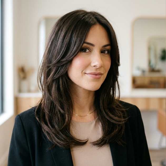 Face-Framing Layers for a Slimmer Appearance