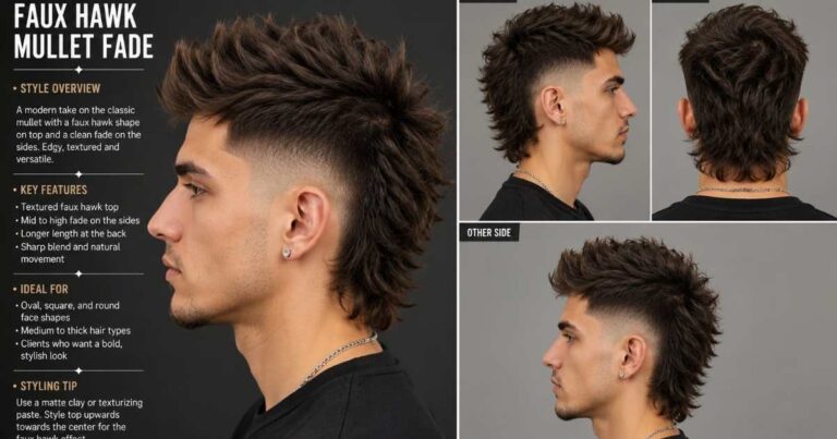Faux Hawk Mullet Fade