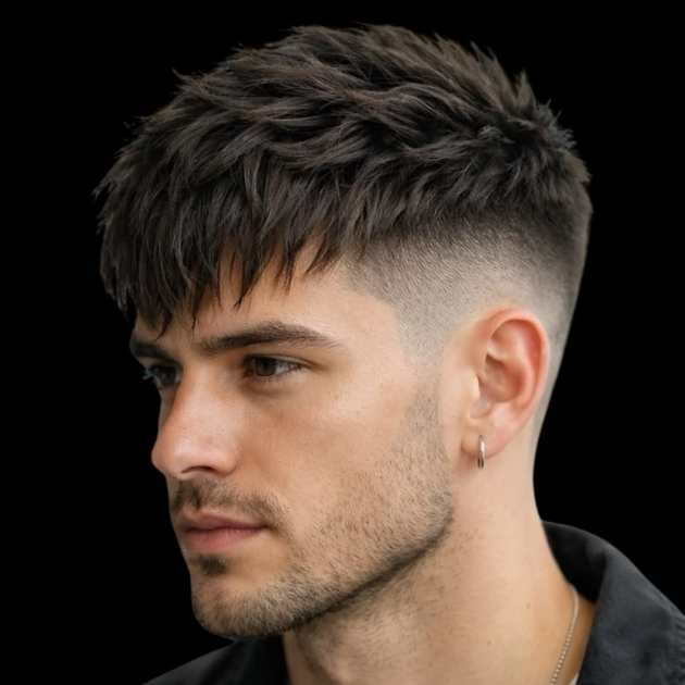Low Taper French Crop Mid Fade