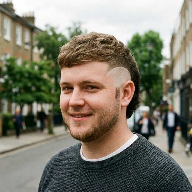 High Burst Fade for Round Face Shape