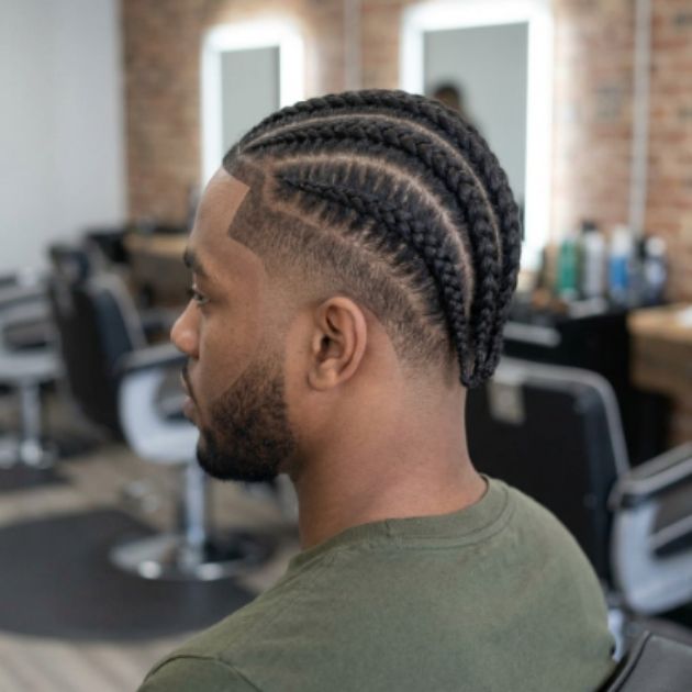 High Taper Fade with Cornrows