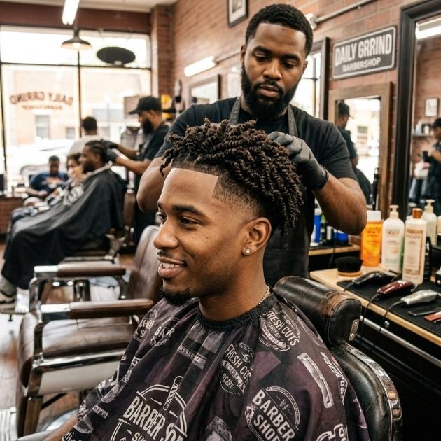 High Taper Fade with Sponge Twists