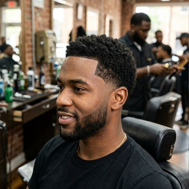 High Taper Fade with Temple Curve