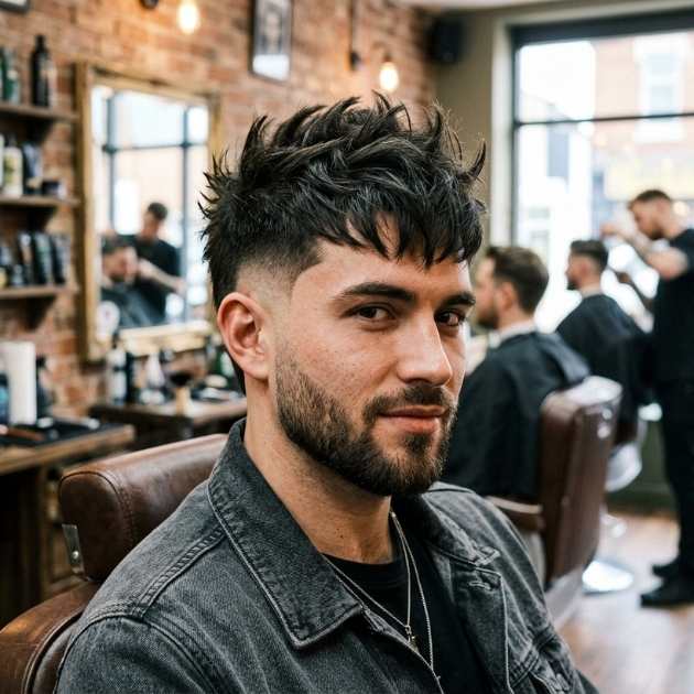 Long Top, Spiky & Textured Crop Burst Fade