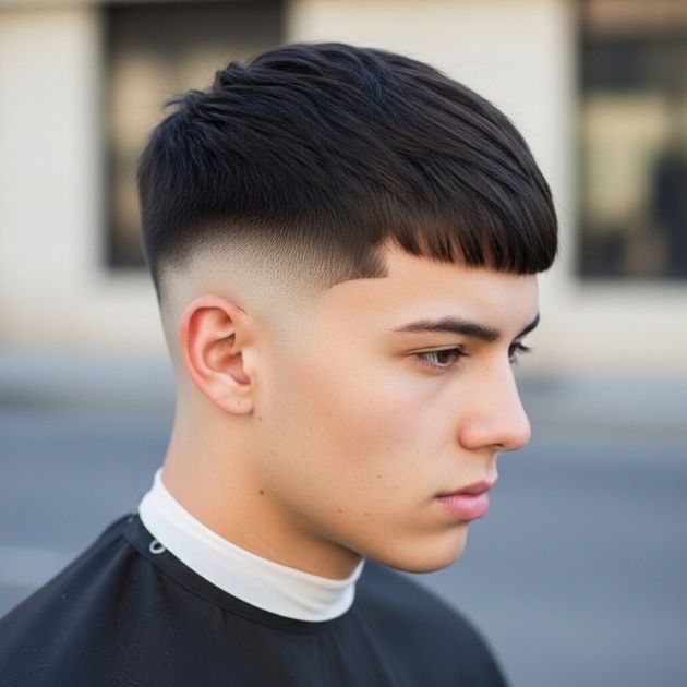 Low Burst Fade Straight Hair