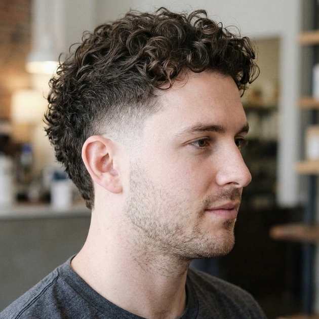 Low Fade Curly Hair Burst