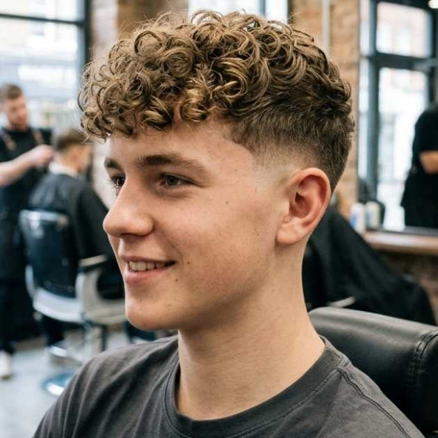 Low Taper Fade Curly Teen