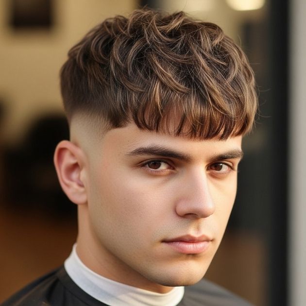 Low Taper Fade Fluffy Fringe