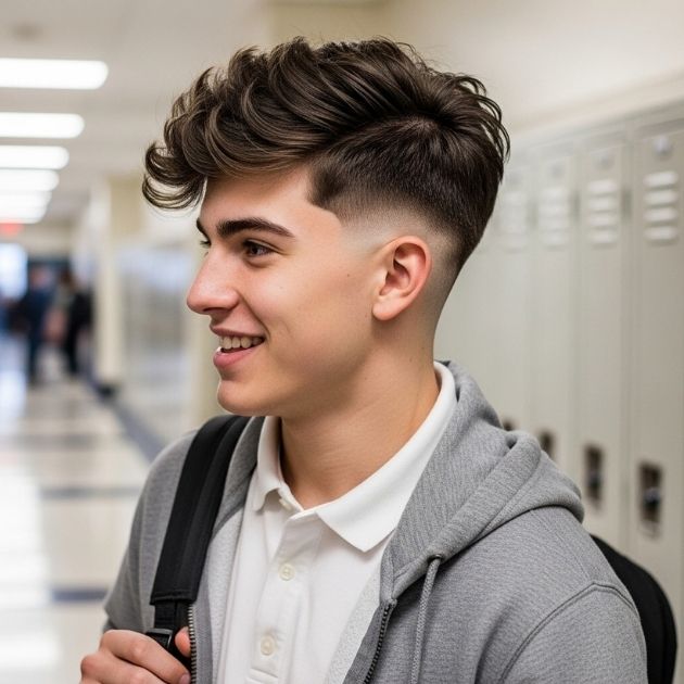 Low Taper Fade Fluffy Hair for School