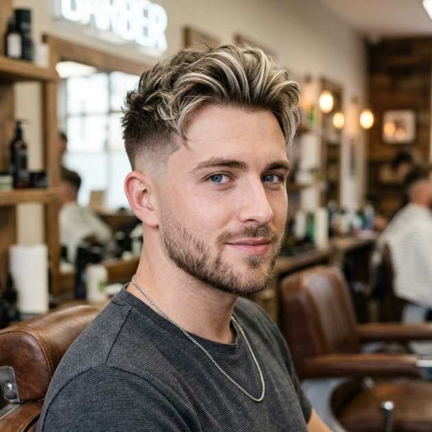 Low Taper Fade with Highlights