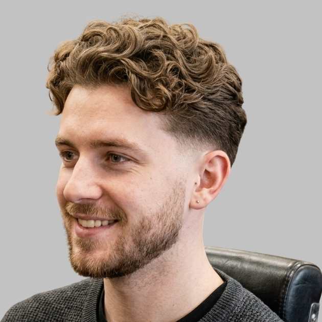Low Taper With Loose Curls