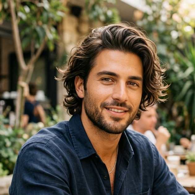 Medium Wavy Flow Hairstyle
