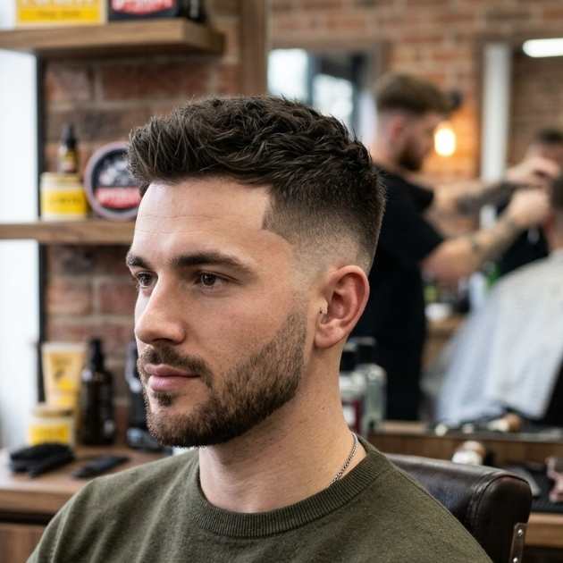Modern Mid Fade Haircut Men Short Hair