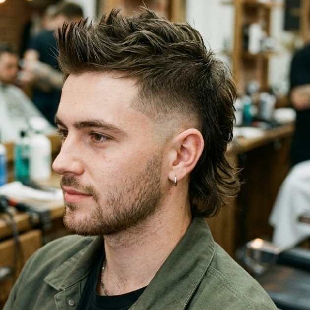 Short Faux Hawk Mullet Fade