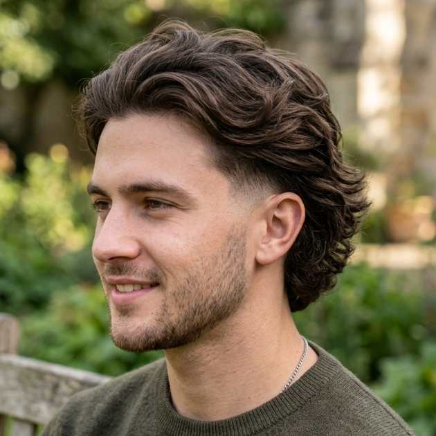 Soft Long Hair with a Low Taper Fade