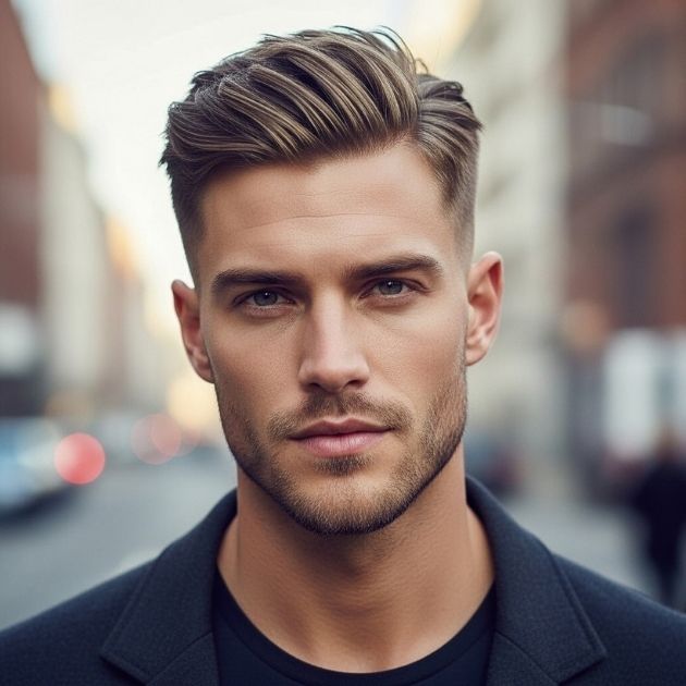 The Buzzed Sides Middle Part man