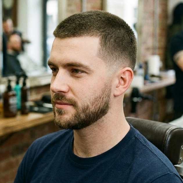 Thick Hair Buzz with Low Taper