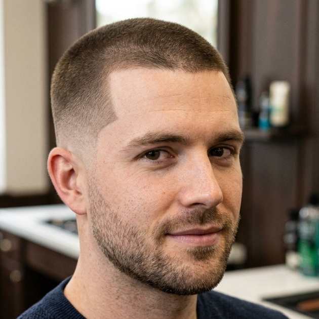 Timeless Taper Fade Buzz Cut use white man