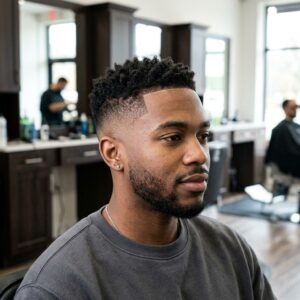 high taper fade black male