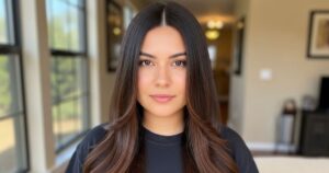 middle part hairstyle