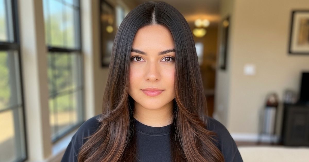 middle part hairstyle