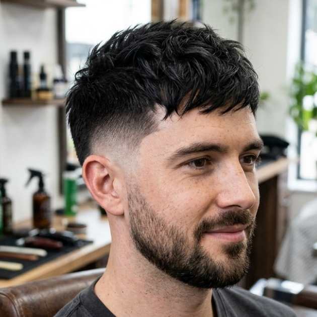 Best Burst Fade Textured Crop for Oval Faces