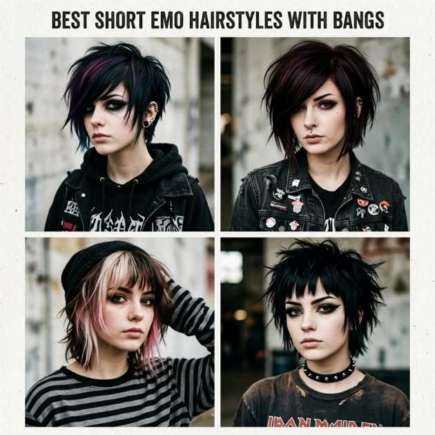 Best Short Emo Hairstyles With Bangs