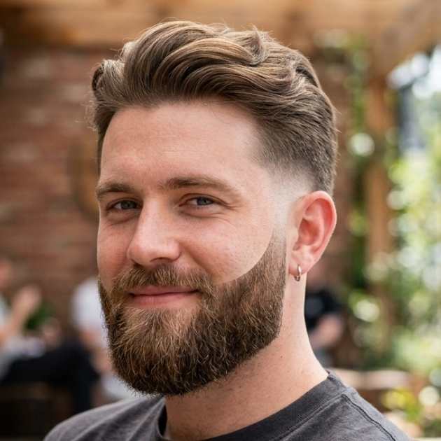 Burst Fade Taper with Beard