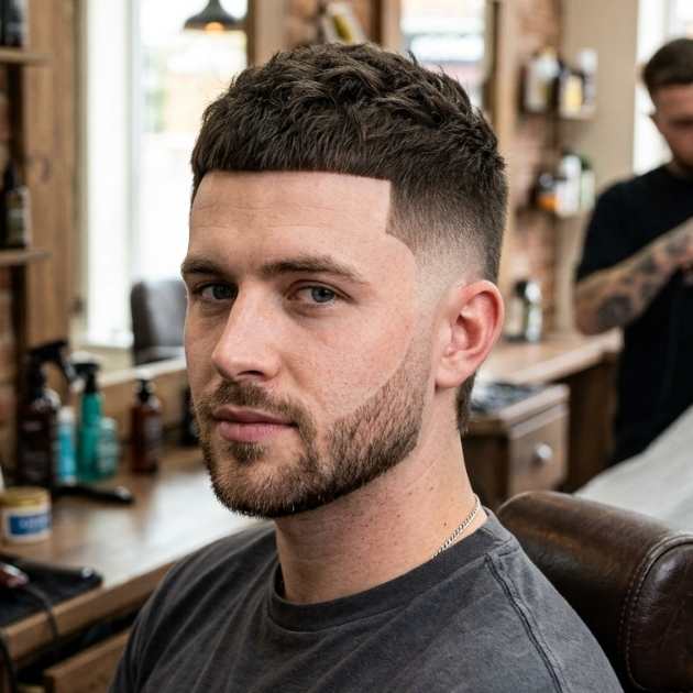 Burst Fade Taper with Line Up