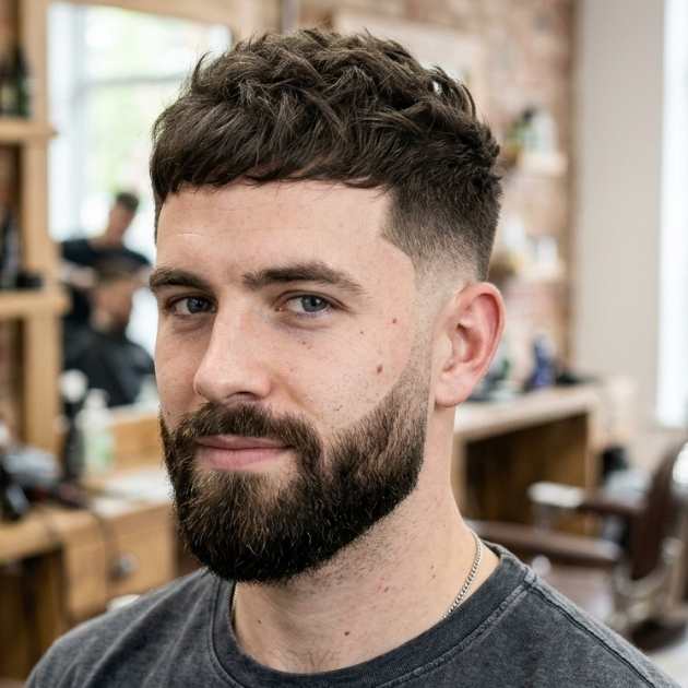  Burst Fade Textured Crop With Beard