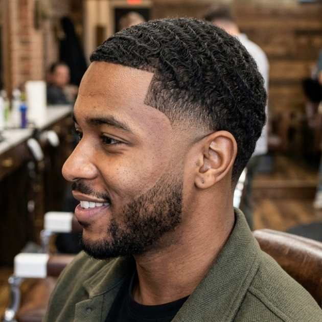 Burst Fade Wavy Hair