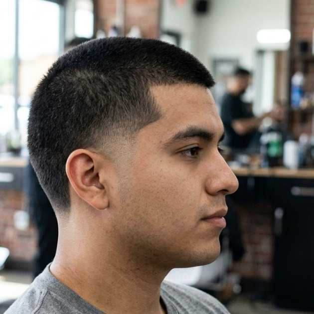 Butch Cut with Burst Fade