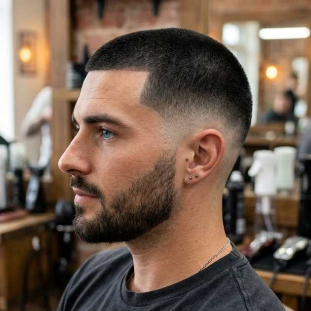 Classic Burst Fade Buzz Cut