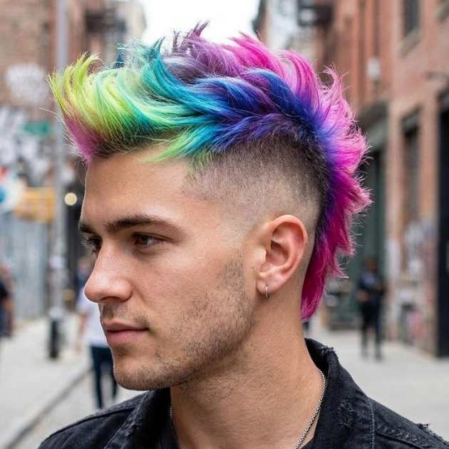  Colorful Mohawk Fade Haircut